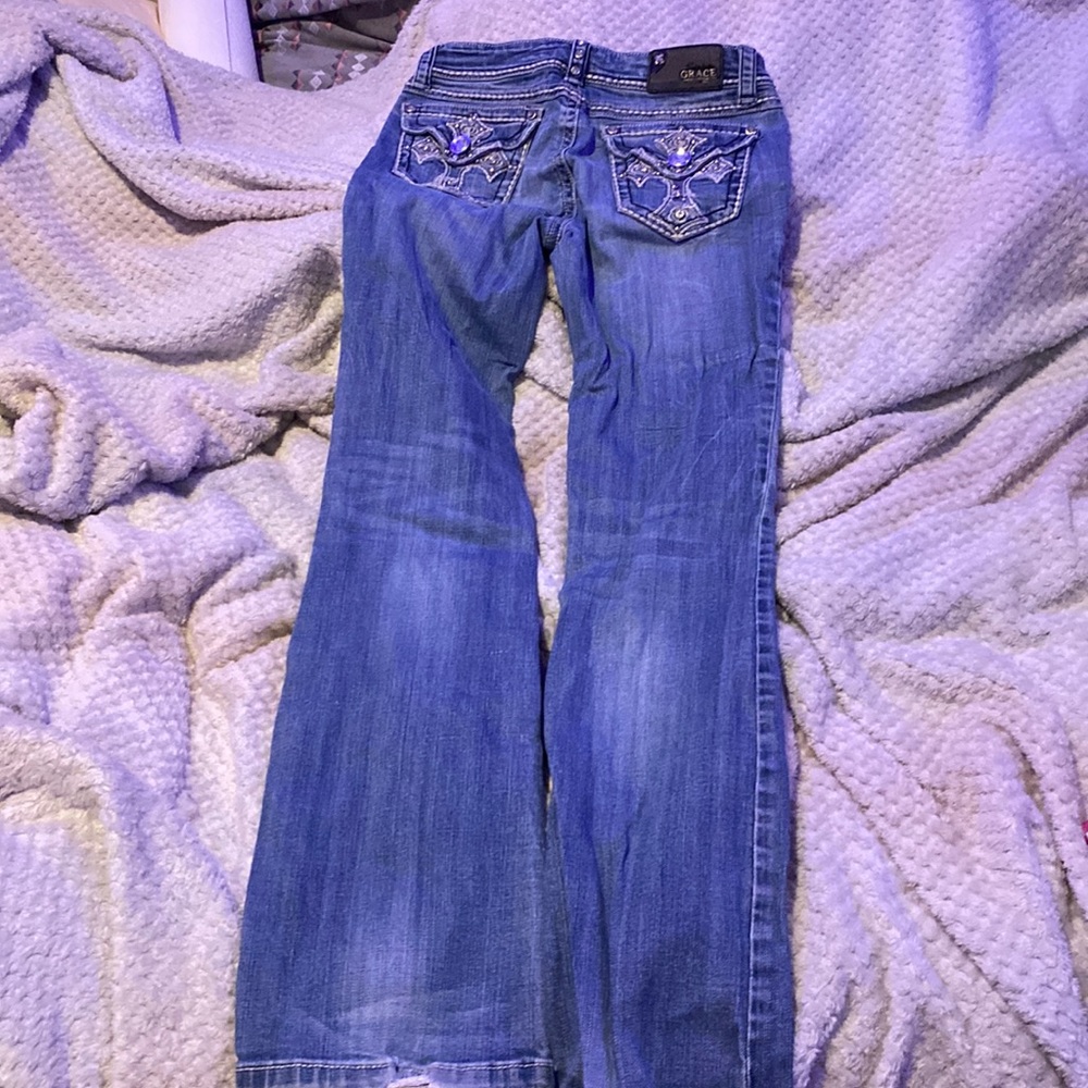 Grace in L.A Y2K Rhinestone Grunge Jeans